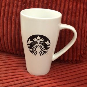 Starbucks tall mug Mermaid siren 2014 hold 18 fl oz white and black logo